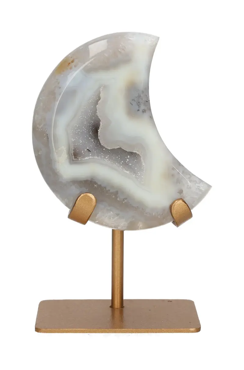 Agate Moon On Metal Stand 637909