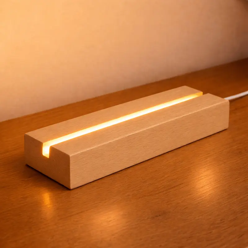Drewniana podstawka + LED